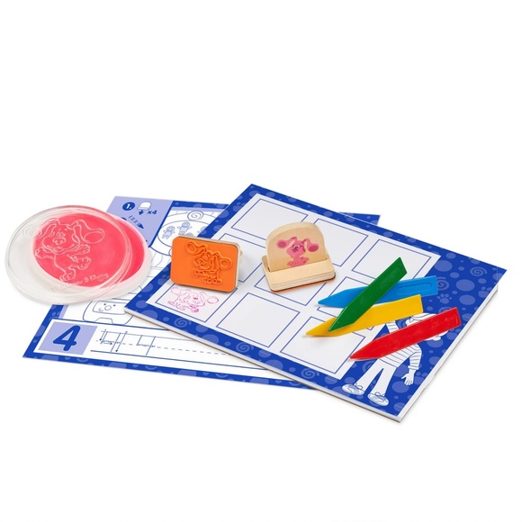 Melissa & Doug Blues Clues & You Wooden Handle Stamps and Activity Pad 15 Pcs - Picture 3 of 6